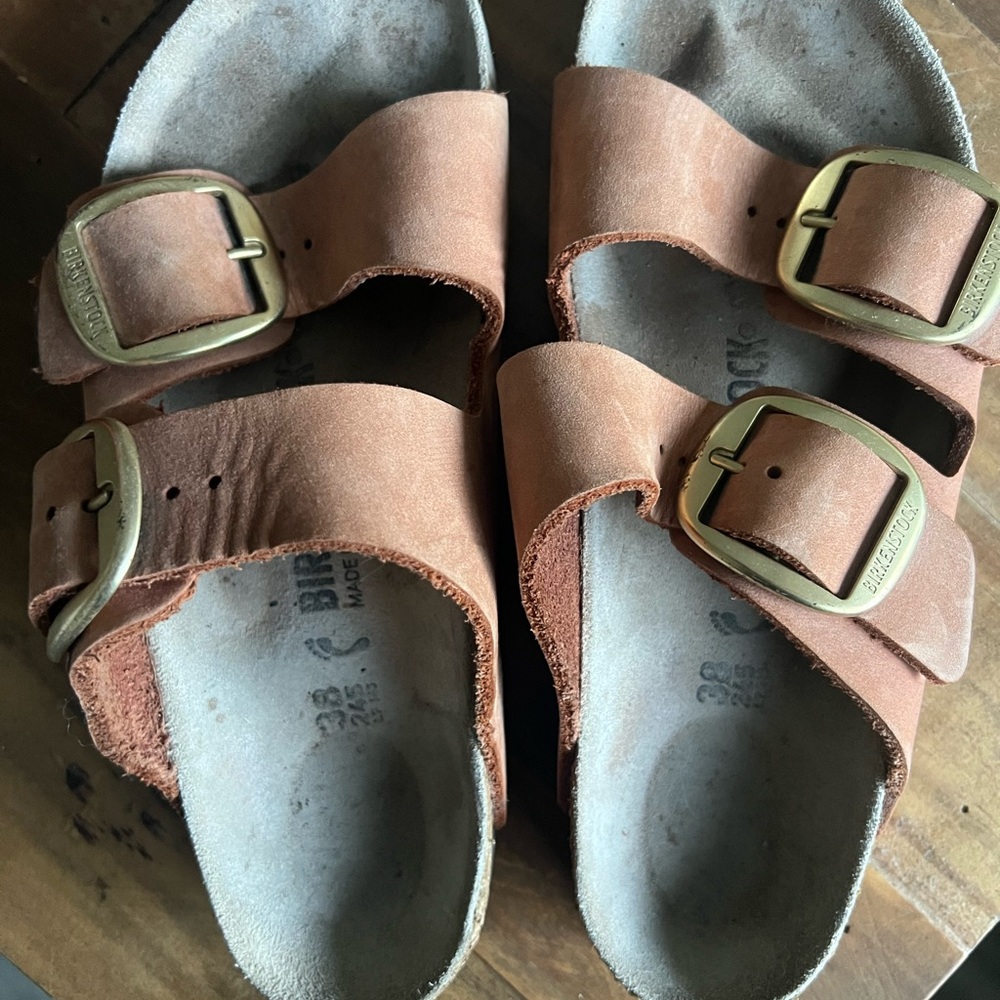 Birkenstock gold buckle sandal